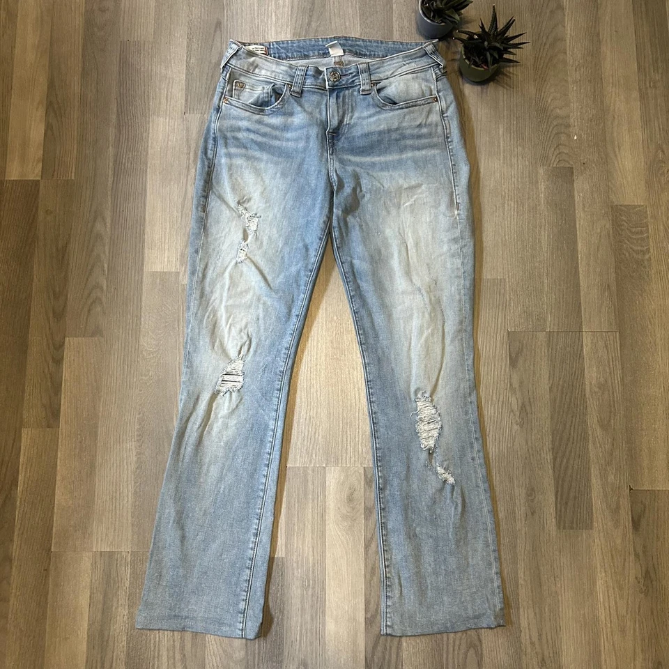 Y2K True Religion Billie Light Wash Straight Leg Jeans W30L30 Flap Pocket - Image 4 of 4