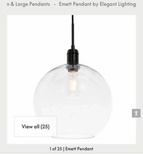 Elegant Lighting Emett Pendant Light Black Fi...