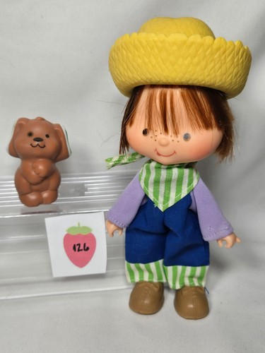 Vintage 1980s Kenner Strawberry shortcake doll Huckleberry Pie with pet-Pupcake