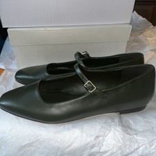 Vince Brody Mary Jane Flats, Eden Color Dark Olive Green Size 11 M New