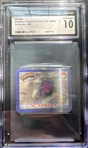 Pop 3!! CGC 10 Gem Mint Gengar Pokemon Stadium Lenticular 46 Action 3D Nintendo