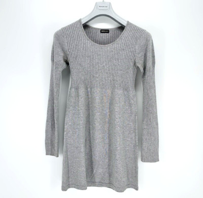 Flash Lights Damen Kleid A-Linie Strickkleid Langarm Gerippt in Gr. 36/38