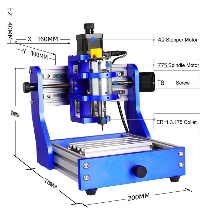 Pcb Precision Mini Rutter Machine Mini CNC Router Engraver 1310 Metal Frame Desktop PCB Milling Machine ...