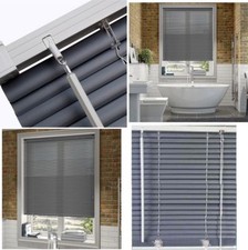 PVC Blinds Window Venetian Home Office Easy Fit Blind Wood Effect TRIMMABLE New