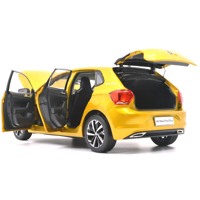 1:18 Scale Volkswagen Polo Plus 2019 Gold Diecast Model Car Toy