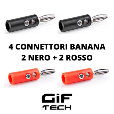Spine placcate oro maschio a banana da 4 mm Connettori