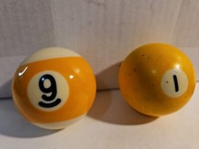 9 Ball AND 1 Ball 2-1/4" Replacement Pool Ball Billiards Shift Hot Rod Yellow