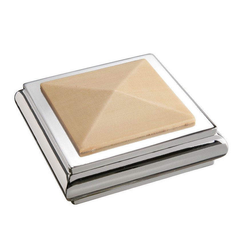 Cheshire Solo Newel Post Cap Chrome Brushed Oak Pine Select Timber and