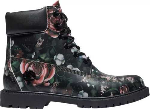 Black Floral Roses Nubuck Boot 
