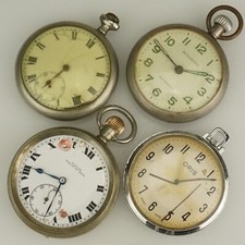 4x Men's Pocket Watch no fusee duplex no gold wrist no repeater no chronograph