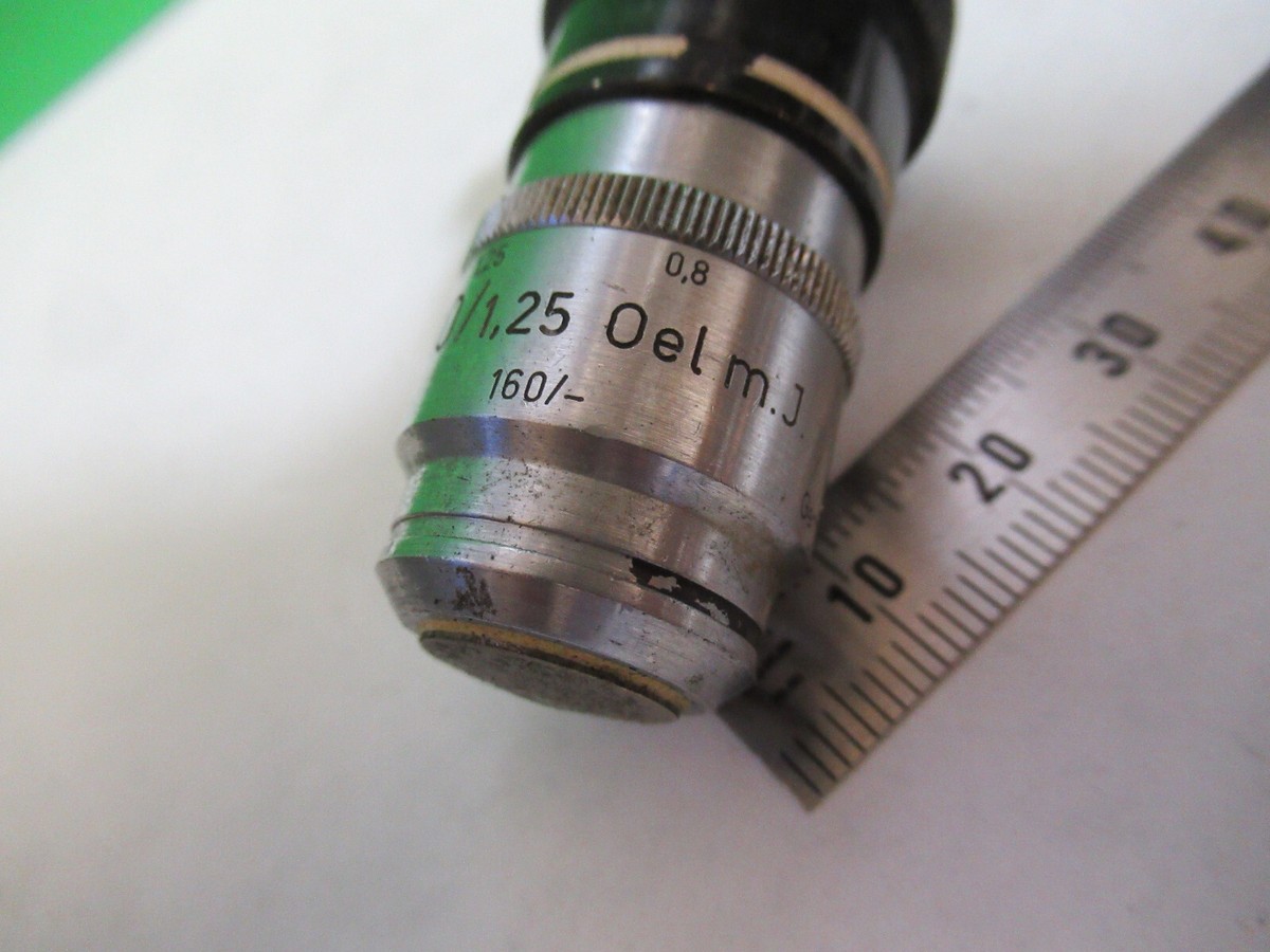 CARL ZEISS GERMANY 100X /160 OBJECTIVE LENS MICROSCOPE PART AS