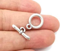 4 sets Silver Toggle Clasps Antique Silver Plated Findings jewelry Making G28473