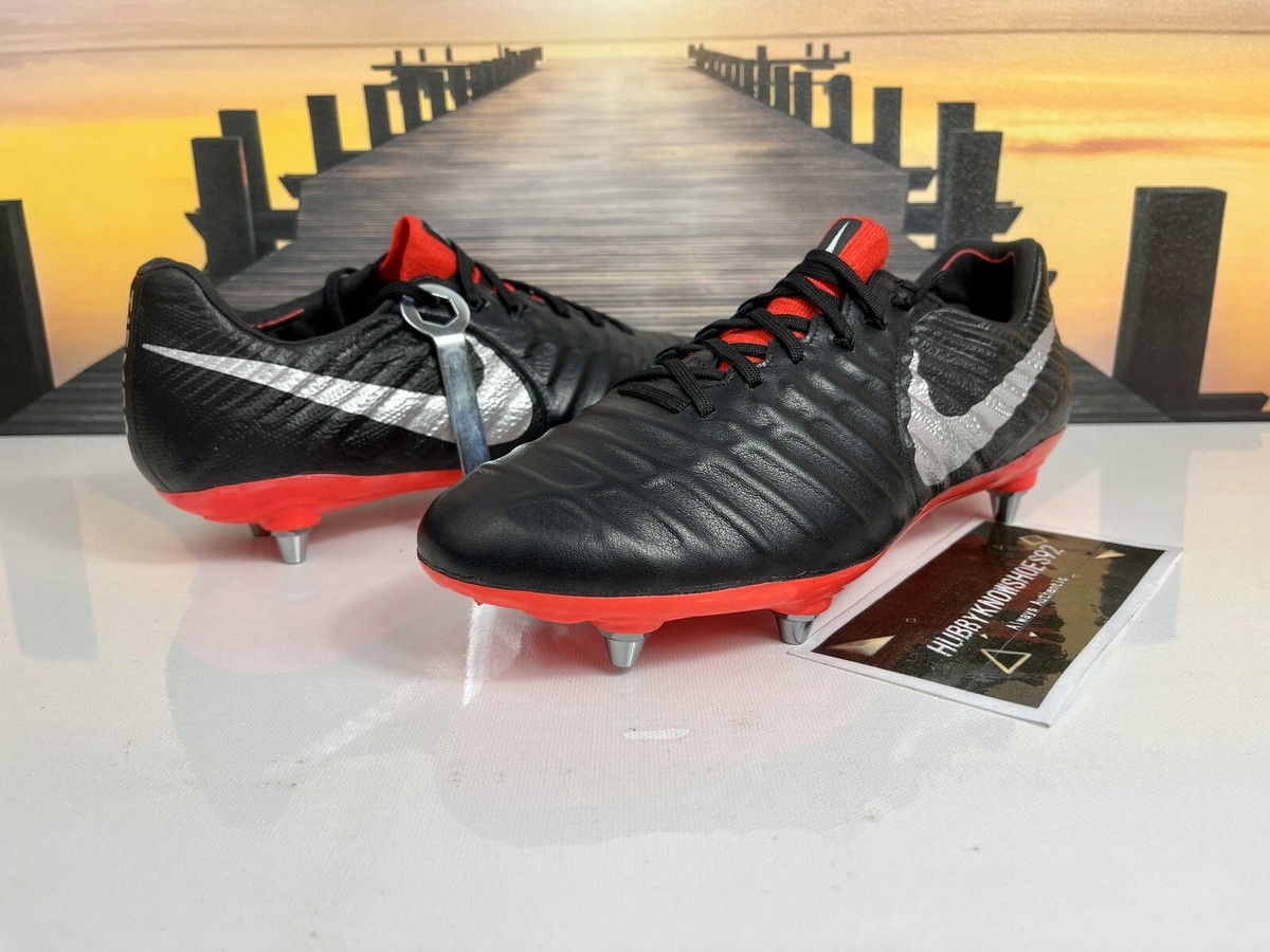 Size 7.5 - Nike Tiempo Legend 7 Elite SG Flyknit ACC Black Silver