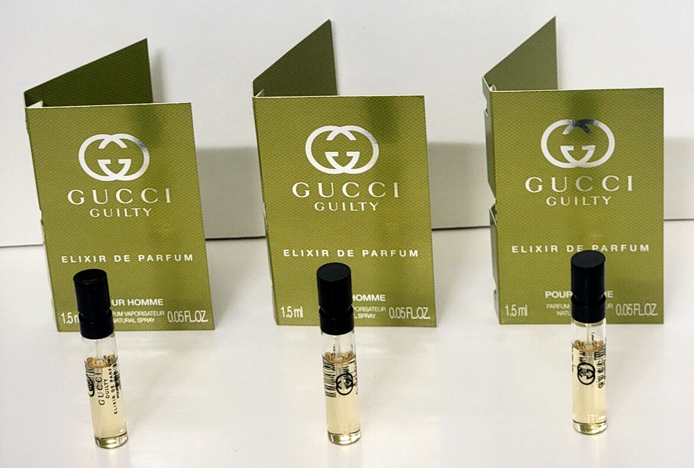 GUCCI GUILTY ELIXIR DE PARFUM POUR HOMME 0.05 oz (3 Carded Spray Vials for MEN)