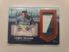 2023 Topps Update All-Star Jumbo Patch Autograph Corey Seager 2/5 Texas Rangers
