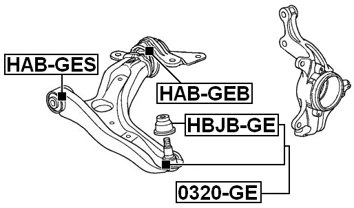 Brazo delantero buje brazo delantero - para Honda JAZZ/FIT GE# 2009 - OEM: 51350-TF0-030 Foto 2 de 3