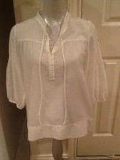 Womens THEORY Harimy pavilion white semi-shee...