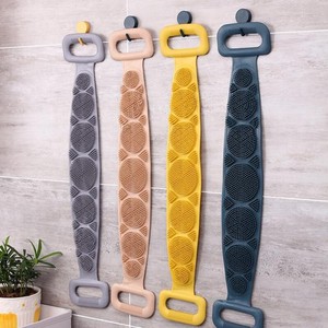 Silicone Bath Body Brush Towel Rub Pull Back Belt Scrubber ...