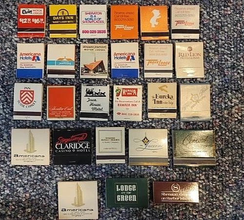 Lot of 26 Vintage East Coast Hotel, Motel, Lodge, Inn MATCHBOOKS  Full Unstruck