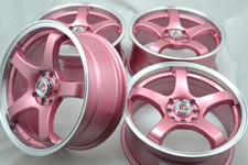 17 Pink Rims Kicks G5 Ion Cube Reno Prius C Yaris Golf Iq 4x100 4x114.3 Wheels