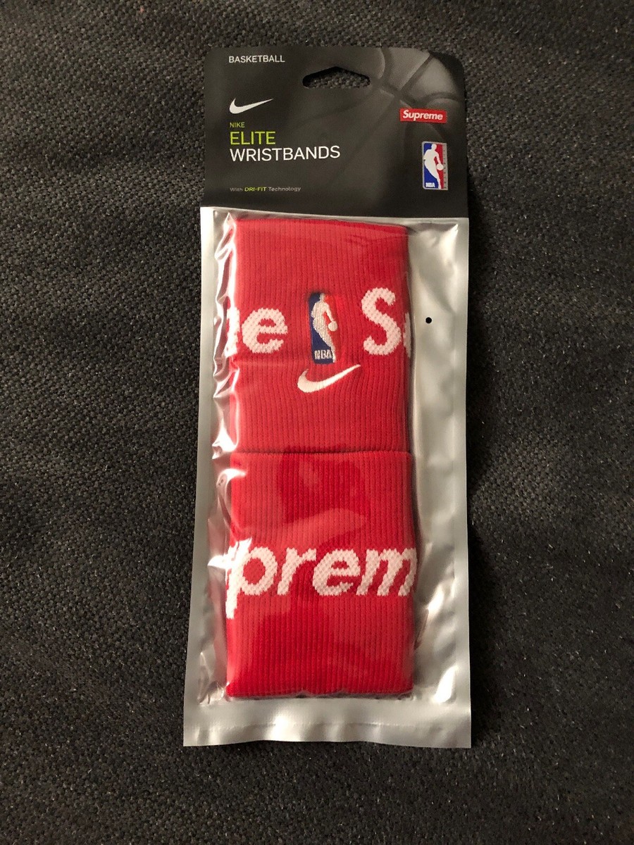 Supreme - Supreme®/Nike®/NBA Wristbands Red Supreme Nike NBA Wristbands (Pack Of 2) Red – YankeeKicks Online