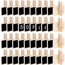 50Pcs Labels with Clips Mini Chalkboard Signs with Clip Chalk Labels for Bask...