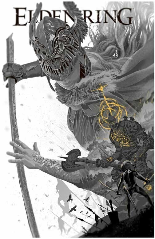 ELDEN RING video game b&w poster 11x17 | eBay