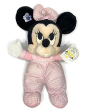 14" Applause Disney Babies Baby Minnie Mouse Plush Pink Ginham Stuffed Animal