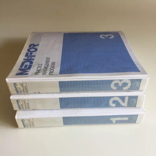 Vintage 1980 MEDI:FOR Practice Management Program User Manual Binder 1-2-3