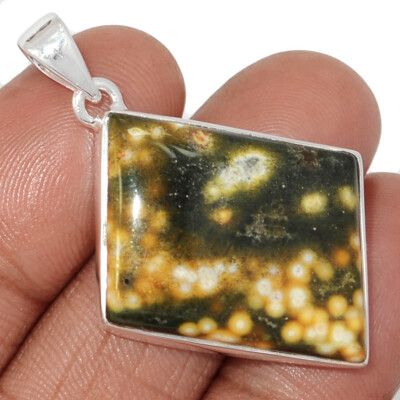 Natural Ocean Jasper - Madagascar 925 Sterling Silver Pendant Jewelry CP64850