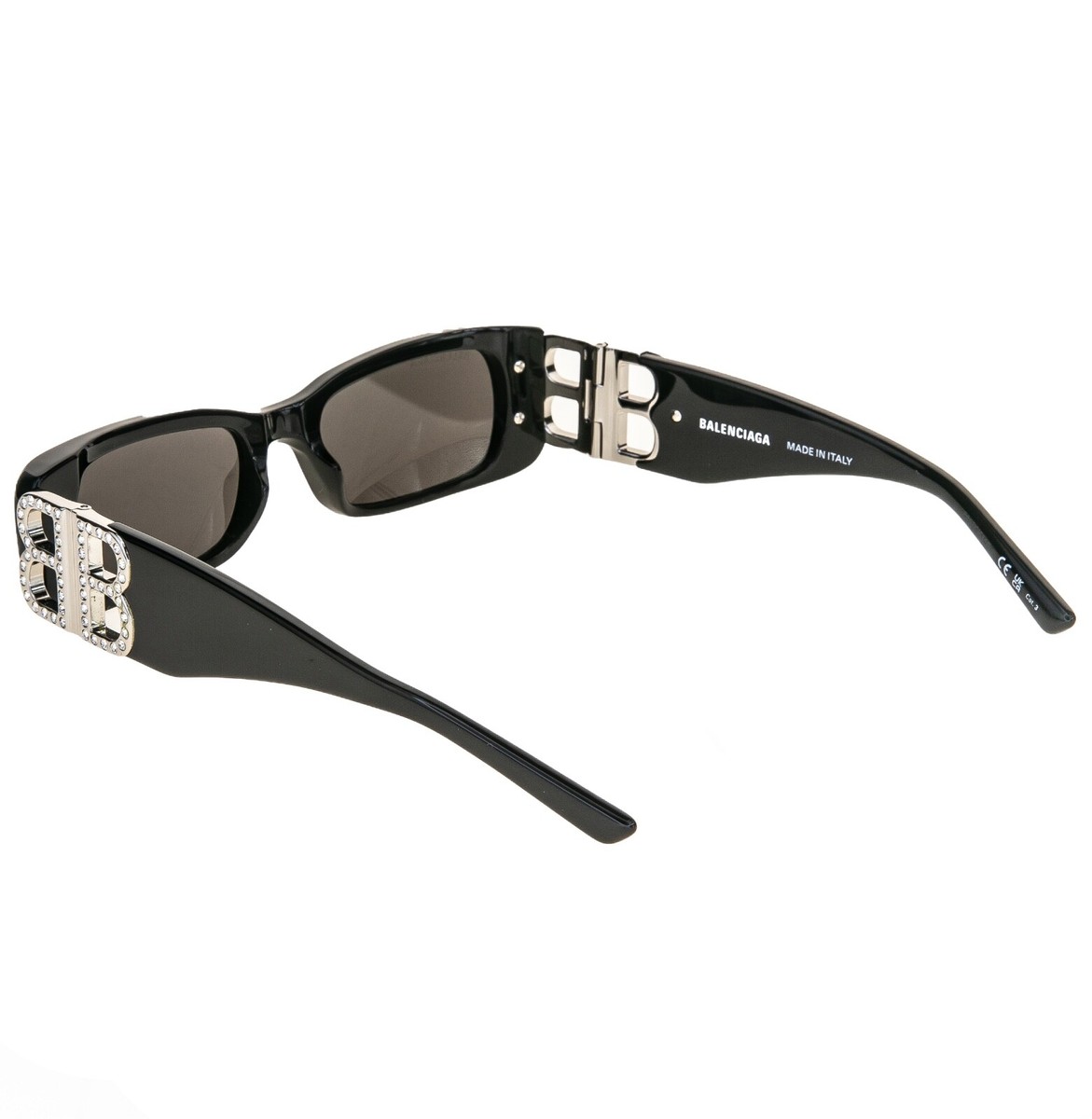 BALENCIAGA DYNASTY 0096 Black 017 Crystal BB Logo Narrow BALENCIAGA DYNASTY 0096 Black 017 Crystal BB Logo Narrow