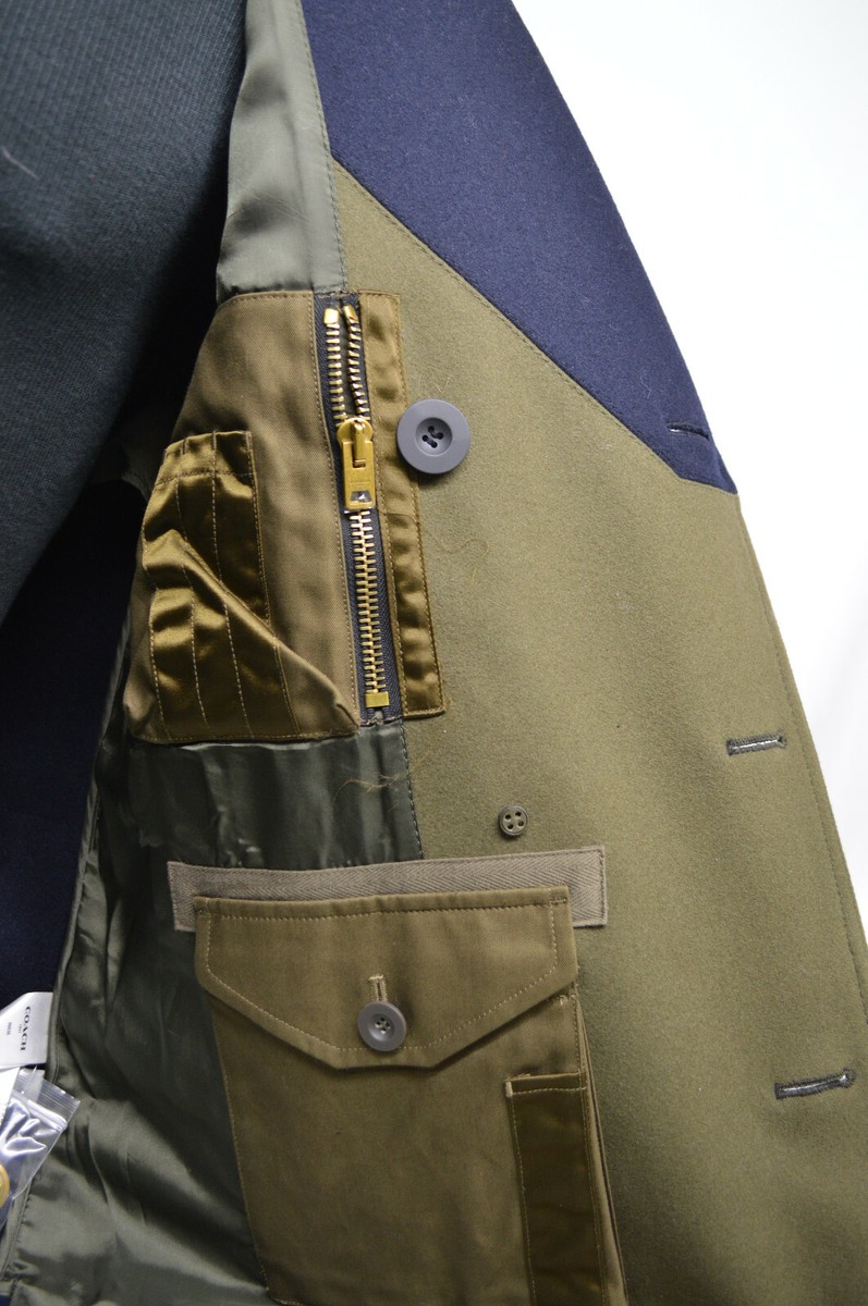 NEW Coach Men's Wool Mariner Pea Coat Navy Blue MEN'S Size