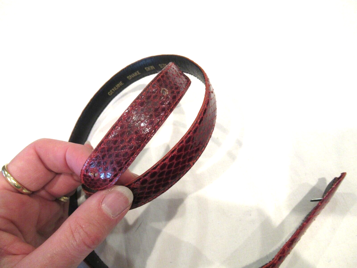 JLynch Red Snakeskin & Leather Woven V Front Cinch Belt, Sz S $_32.JPG?set_id=880000500F main image 4