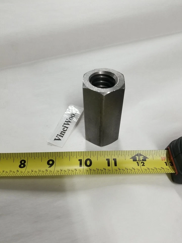 QUALWARE 1"-5 Acme Coupling Nut (1 Piece) Right Hand, 1-3/8" Wide Hex x 2-3/4" USA.