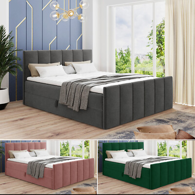 Boxspringbett Star Lux, 2 Bettkästen, Bonell-Matratze und Topper Doppelmatratze