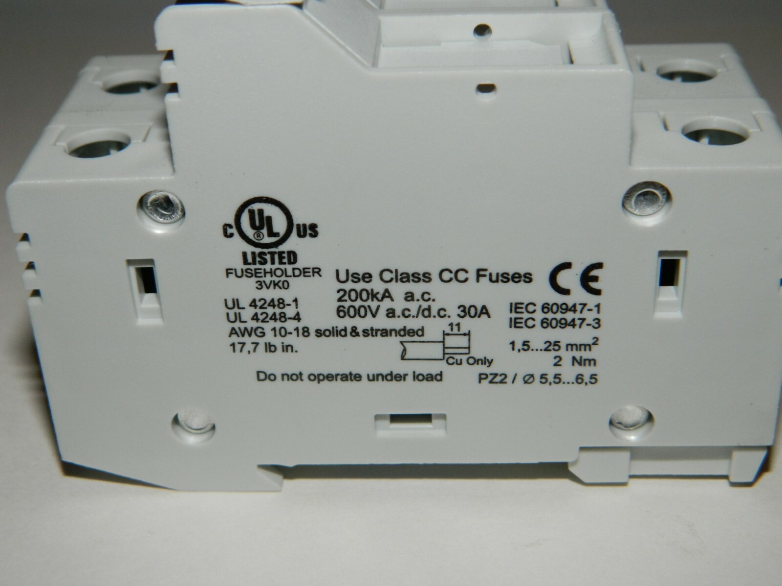 NEW EATON FUSE HOLDER C383FHCC2 Fuse Holder DIN Rail Mounting 30A 600V