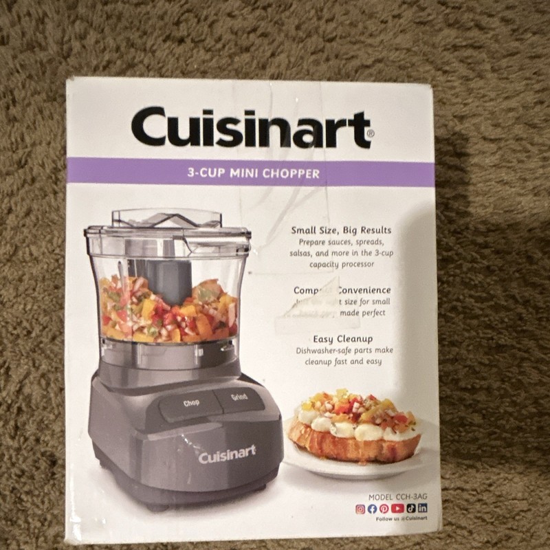 Cuisinart CCH-3AG 3-Cup Mini Chopper, Auto-Reversing SmartPower, Gray