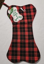Dog Red Plaid Christmas Stockings