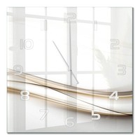Dekorative Wanduhr Aus Glas Glasuhr Wellenabstraktion WeißE Zeiger 60X60 Cm