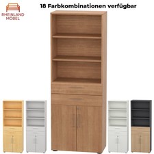Fl&uuml;gelt&uuml;renschrank Cabino 2OH mit 2 Schubladen & 3OH Regalaufsatz - abschlie&szlig;bar