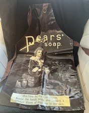 Vintage Gruszki Mydło Dziecięcy fartuch z tkaniny olejowej PVC RZADKIE ZNALEZISKO