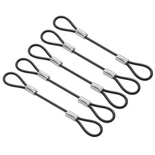 4Pcs Safety Cable Lock 4 Inch Steel Security Wire Stage Lighting Rope Black