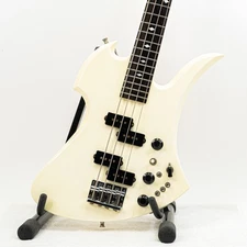 Fernandes MB-90 Bass — White — Neck-Thru Mockingbird Style + Case