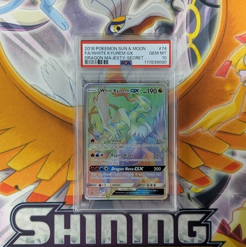 Gem Mint PSA 10 2018 Pokemon Sun & Moon Dragon Majesty White Kyurem GX 74/70