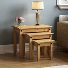 Nest of Tables Corona 3 Piece Set Solid Pine Wood Side End Living Room Table