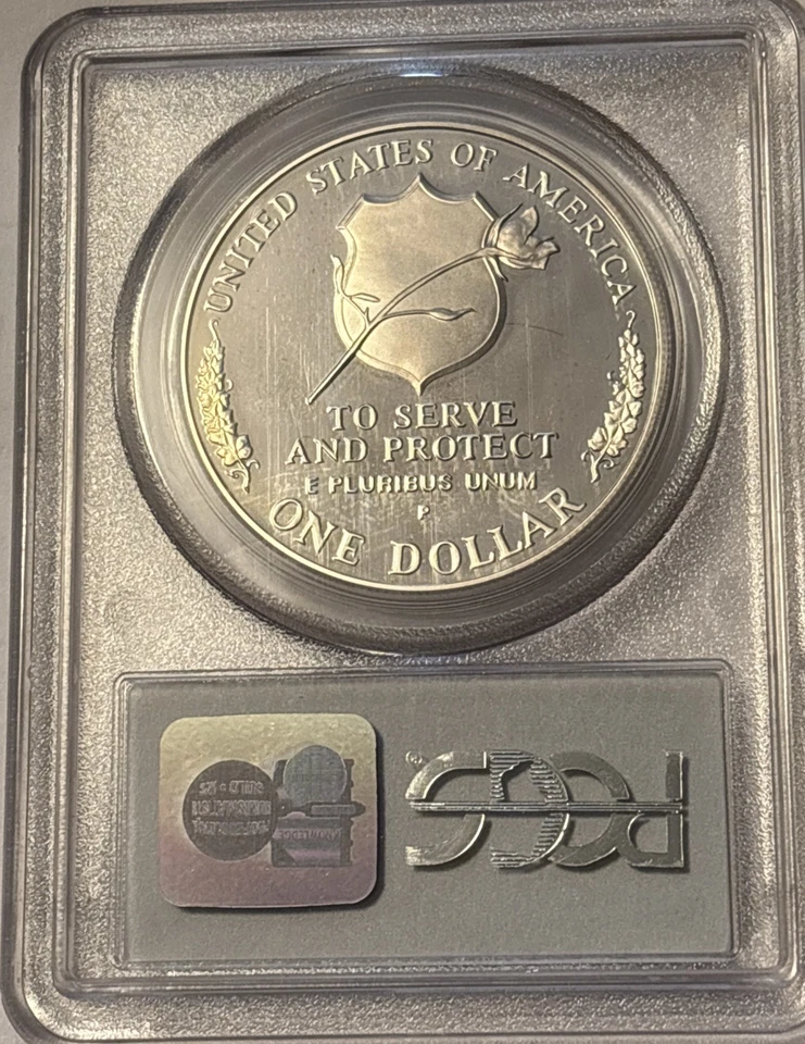 1997-P Police Officers Proof Silver Dollar Graded PCGS PR69DCAM - Image 3 of 4