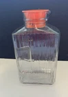 Vintage Anchor Hocking Ribbed Glass Refrigerator Pitcher w/ Orange  Stopper