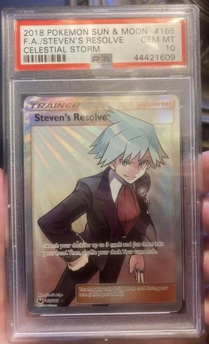 PSA 10 Steven’s Resolve Full Art 165/168 Celestial Storm Pokémon