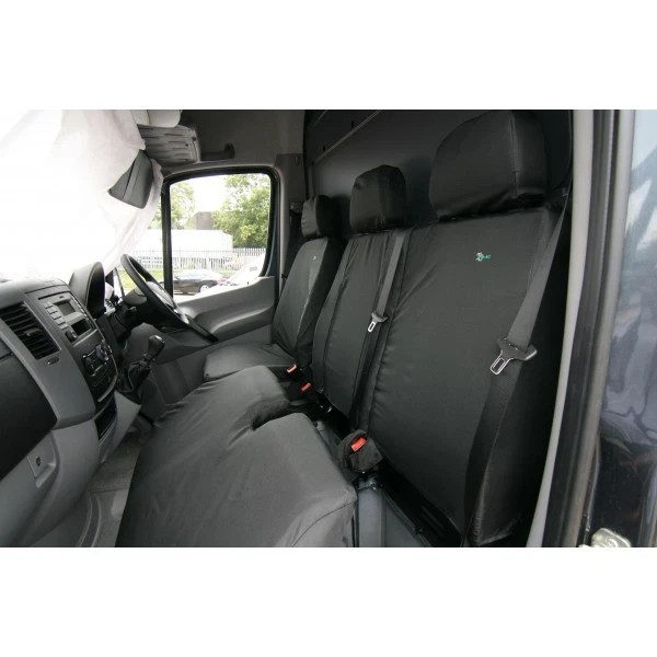 B&Q - Mercedes Sprinter 2018 Onwards Black Waterproof Van Double Passenger Seat Cover - Image 4