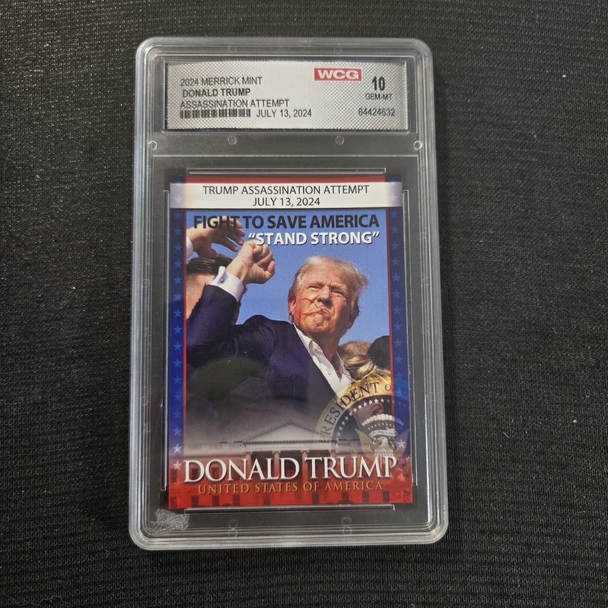 2024 Merrick Mint Donald Trump Assassination Attempt Card WCG Gem